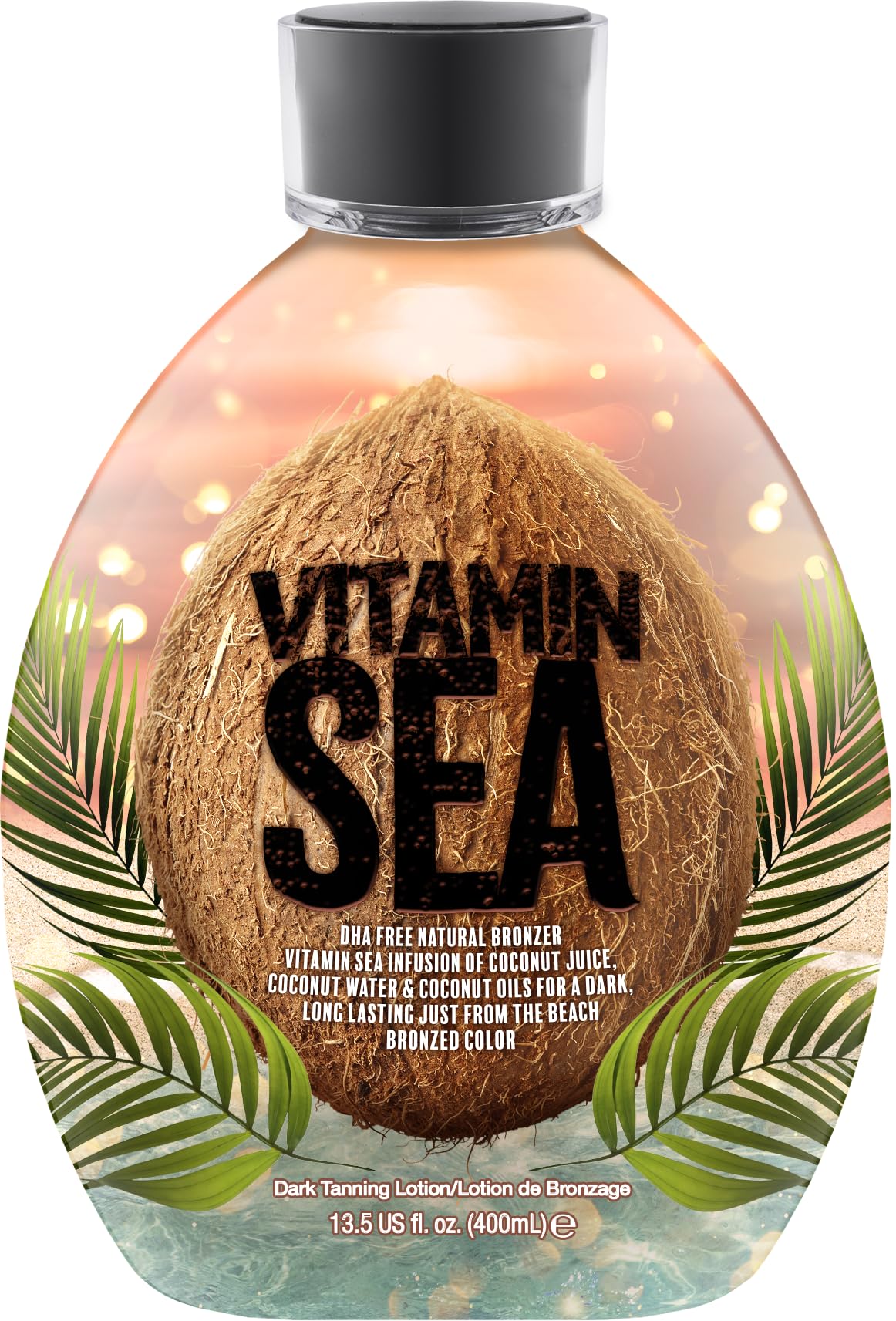 DARK TANS EXCLUSIVE front bottle showing label and 13.5oz volume for clarity