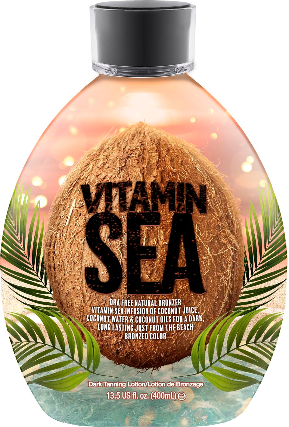 DARK TANS EXCLUSIVE front bottle showing label and 13.5oz volume for clarity