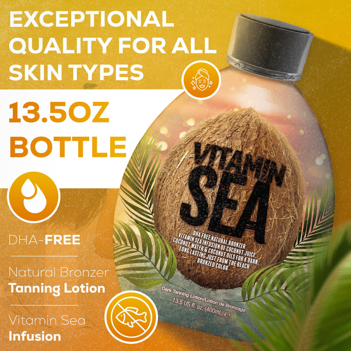 DARK TANS EXCLUSIVE used in tanning bed showing compatibility and non-staining benefit
