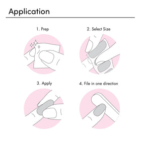 Dashing Diva strip being pressed and filed on a nail for quick, salon-like finish
