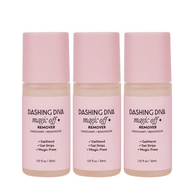 Dashing Diva front packaging showing three bottles and benefits
