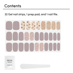 Dashing Diva flat layout with 32 gel wraps to show color variety and accent options