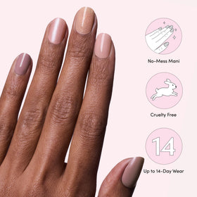 Dashing Diva finished manicure on table setting illustrating polished look without UV