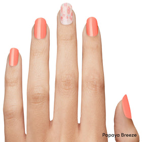 Dashing Diva Papaya Breeze pattern detail highlighting bright color payoff