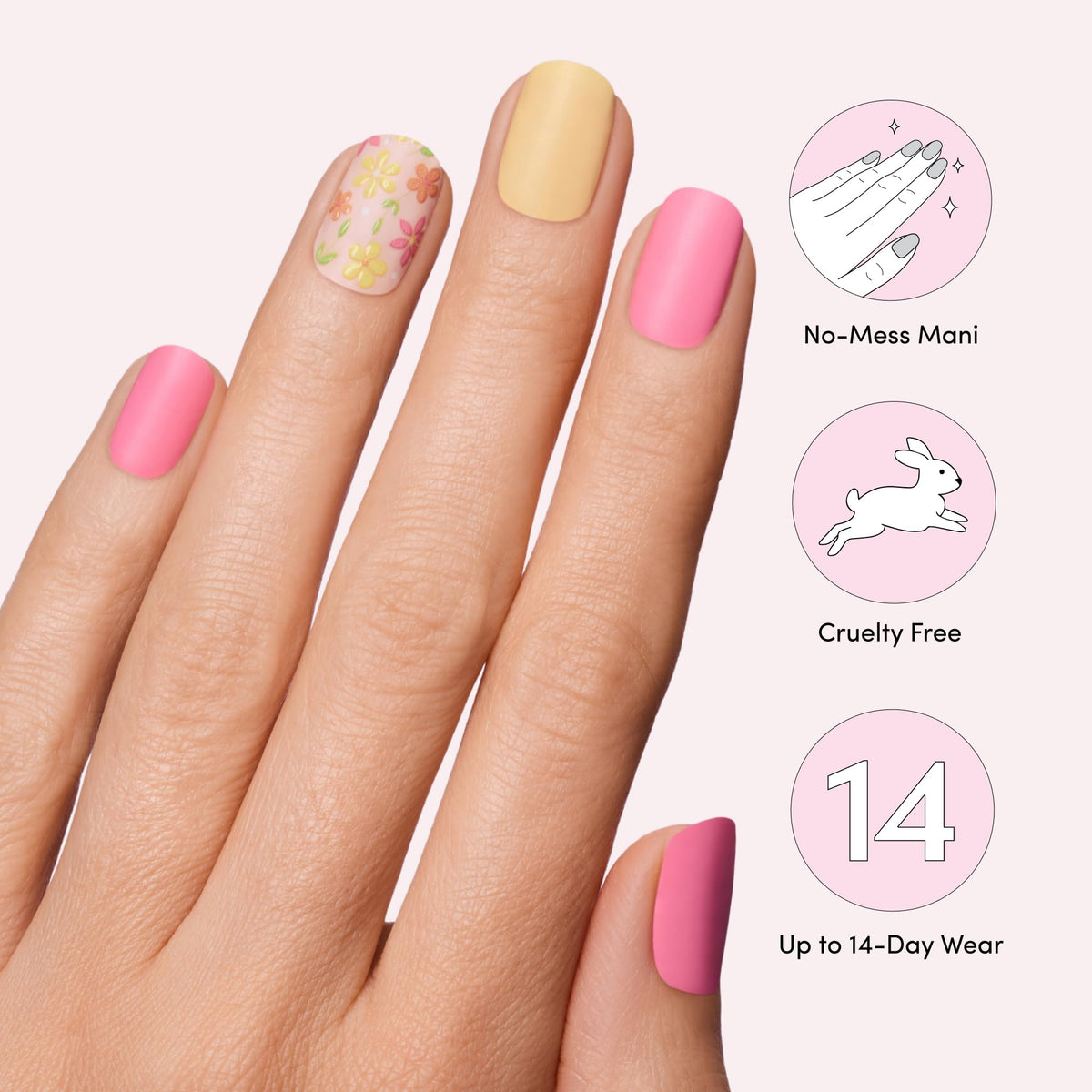 Dashing Diva nail strips beside a ruler showing size variety