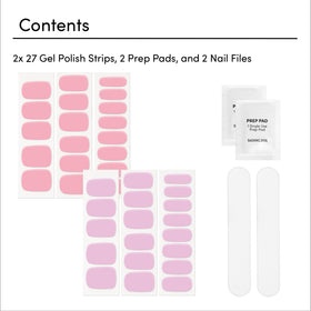 selection of Dashing Diva strip sizes with included nail file for precise shaping and fit
