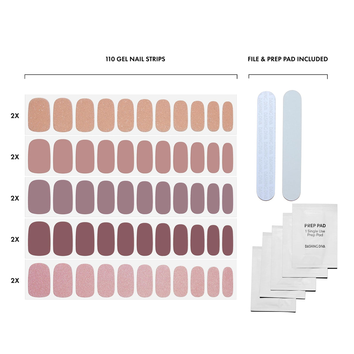Dashing Diva glossy strip texture reflecting light to show chip-resistant shine