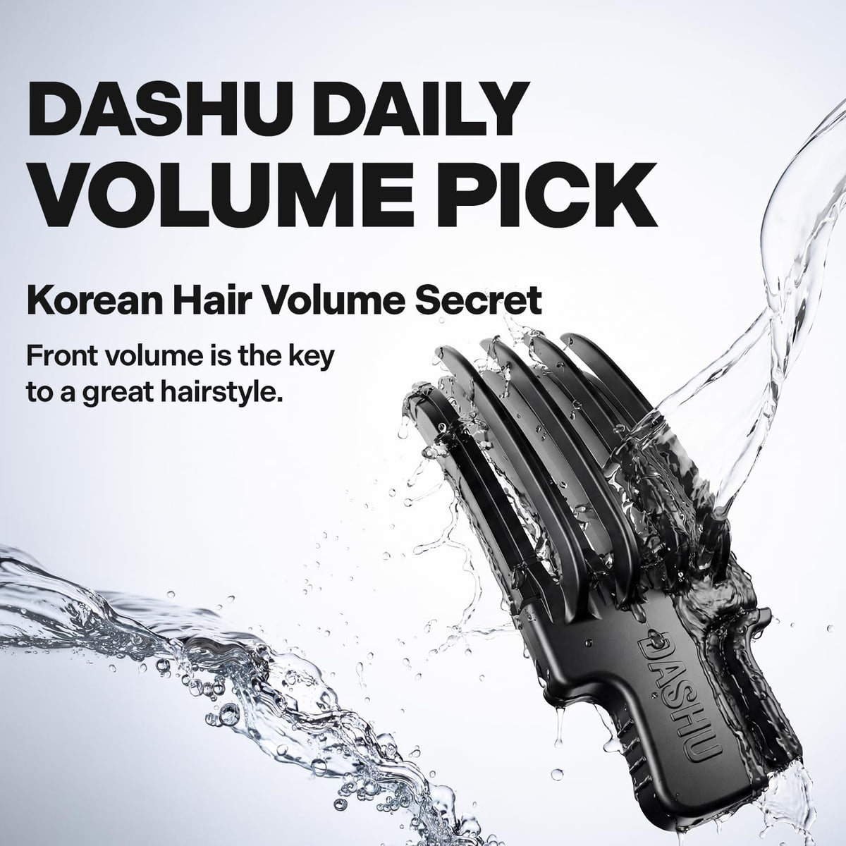 DASHU close-up of comb teeth highlighting ergonomic bristles for secure root lift benefit