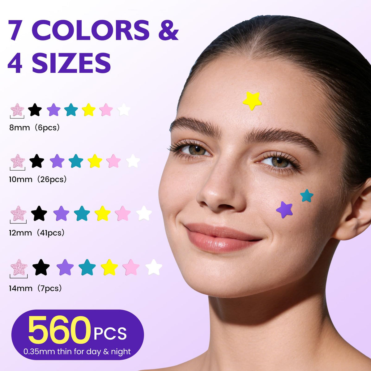 DATISEP close-up of star hydrocolloid texture, clear absorption surface benefit