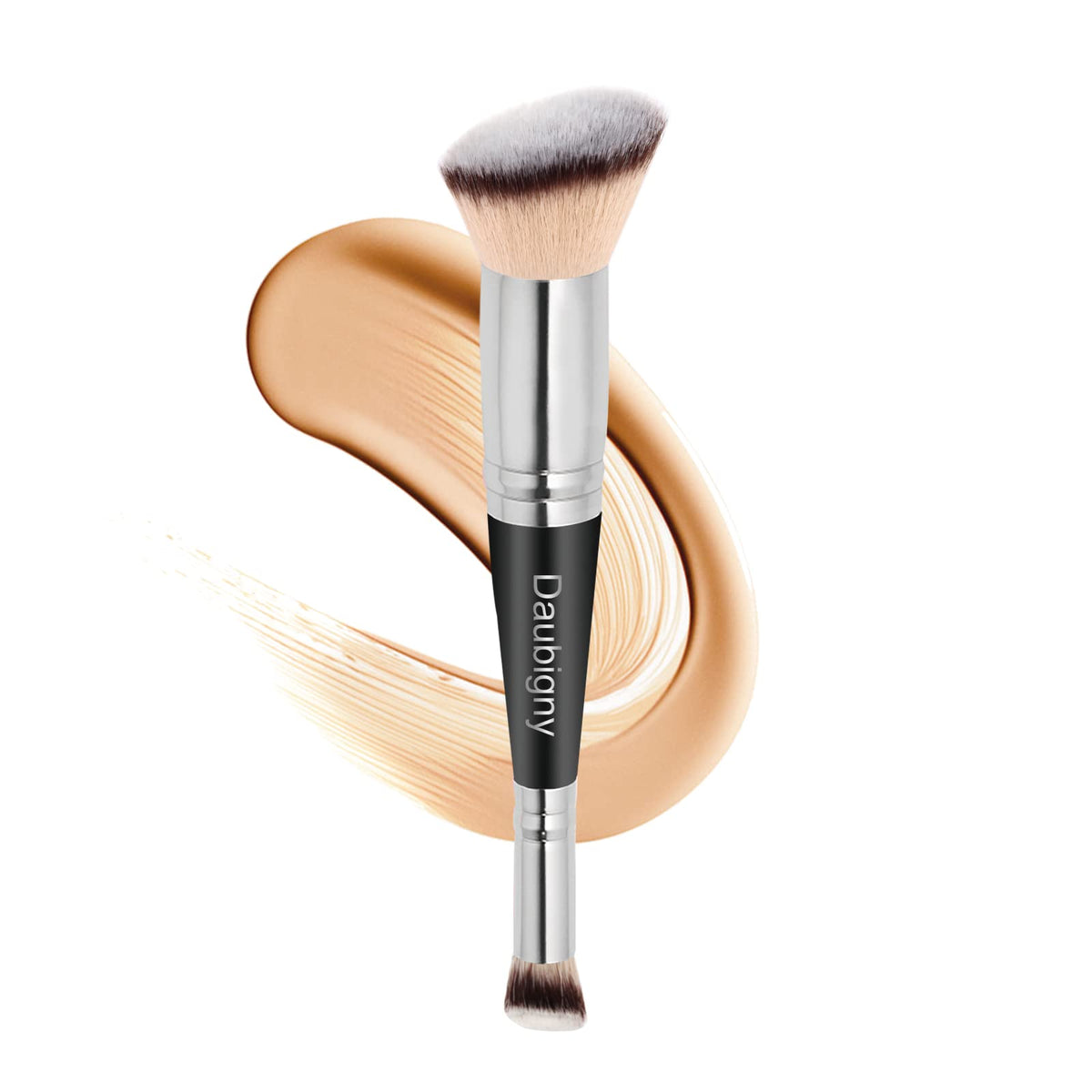 Daubigny dual-ended brush front view showing sleek handle and two heads for space-saving convenience