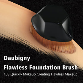 Daubigny brush applying liquid foundation for even, streak-free finish