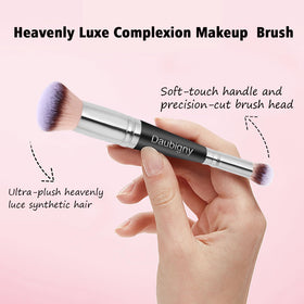 Daubigny brush on vanity illustrating organized, professional makeup setup