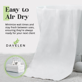 DAVELEN stacked towels displaying tidy storage and ready use