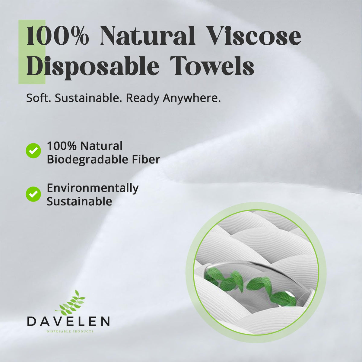 DAVELEN towel in hand demonstrating soft feel and client comfort