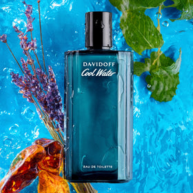 Davidoff Cool Water angled bottle highlighting label details and premium look