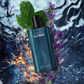 Davidoff Cool Water held in hand to show size and everyday portability benefit