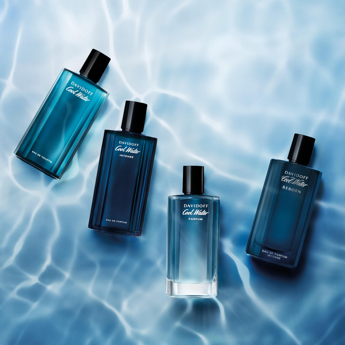 Davidoff Cool Water bottle on a beach scene suggesting aquatic freshness benefit