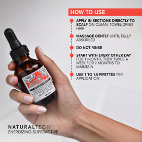 Davines applying serum to scalp demonstrating targeted delivery and improved scalp tone