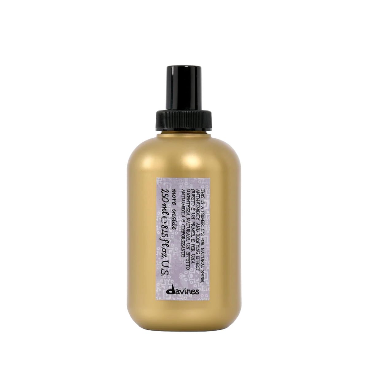 Davines bottle front packaging showing product and brand benefit