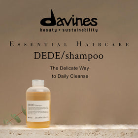 Davines DEDE pump close-up for easy dispensing and travel convenience