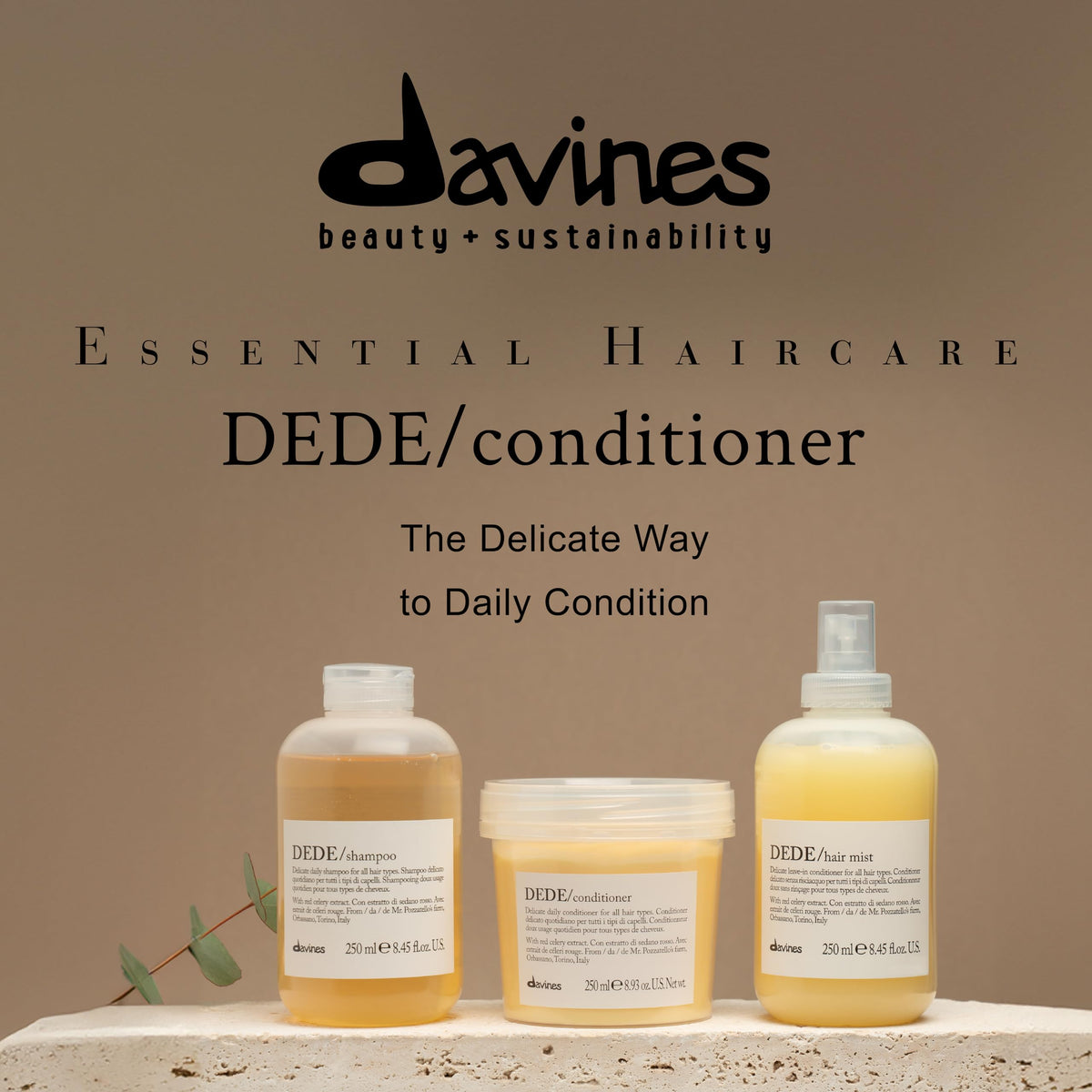 Davines DEDE creamy texture close-up demonstrating lightweight hydration benefit