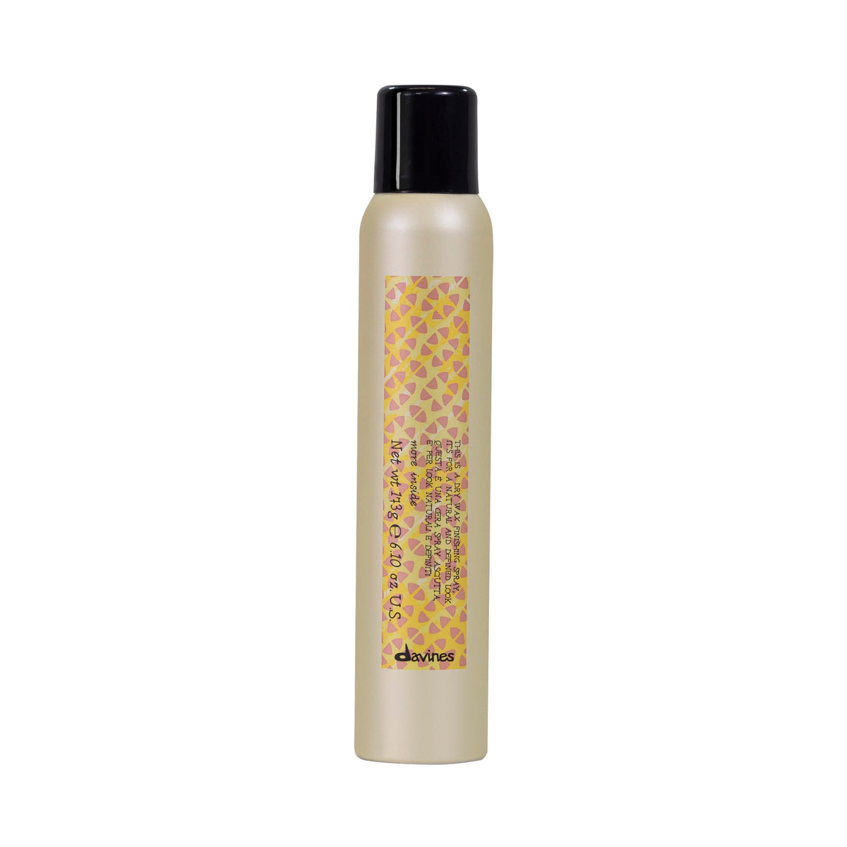 Davines bottle front packaging showing product and matte label benefits