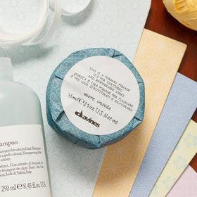 Davines before and after on short hair showing improved texture and controlled shape