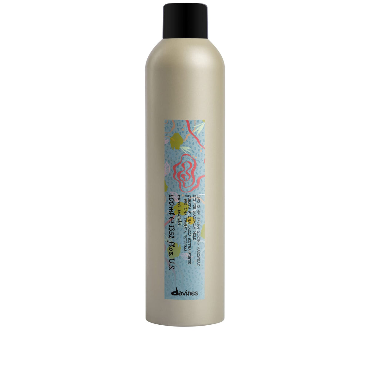 Davines front aerosol can showing product branding and size benefits