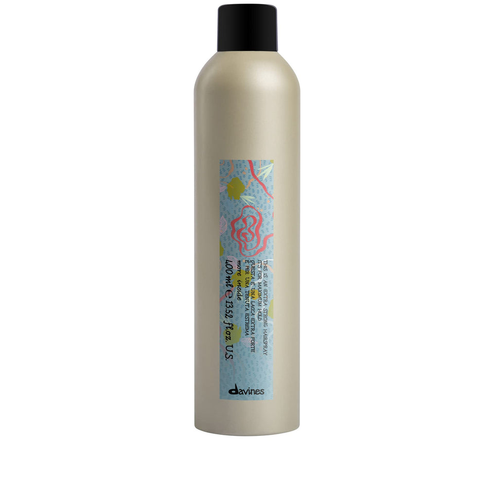 Davines front aerosol can showing product branding and size benefits