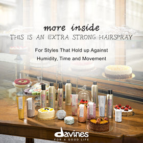 Davines visible spray mist texture demonstrating even lightweight hold