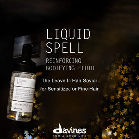 Davines Liquid Spell pump and cap detail, demonstrating easy dispensing for precise application