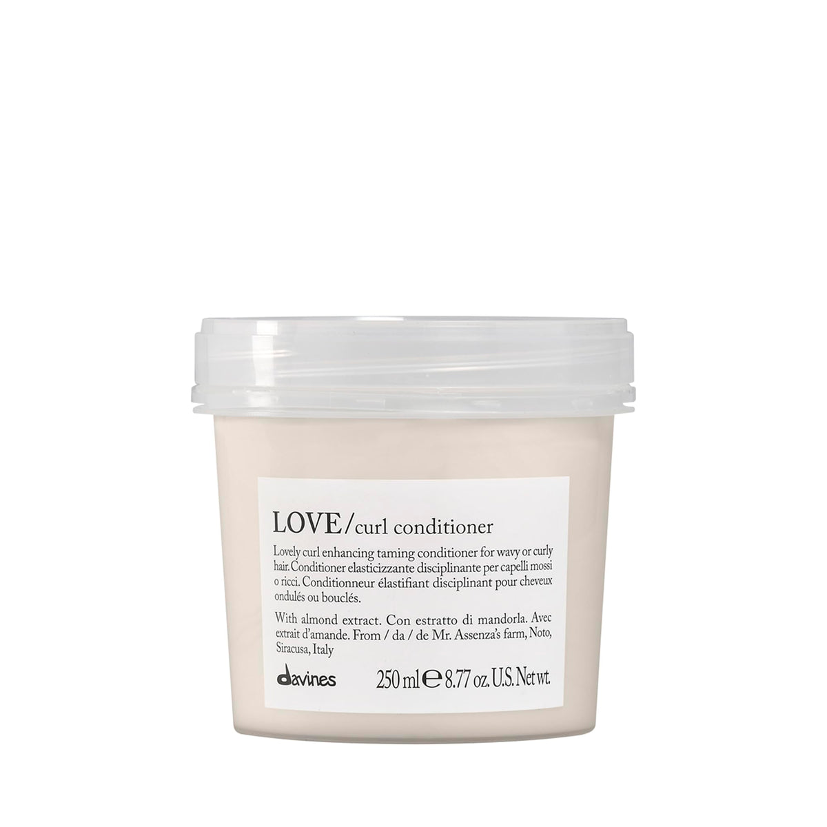 Davines bottle front view showing label and salon-quality benefit
