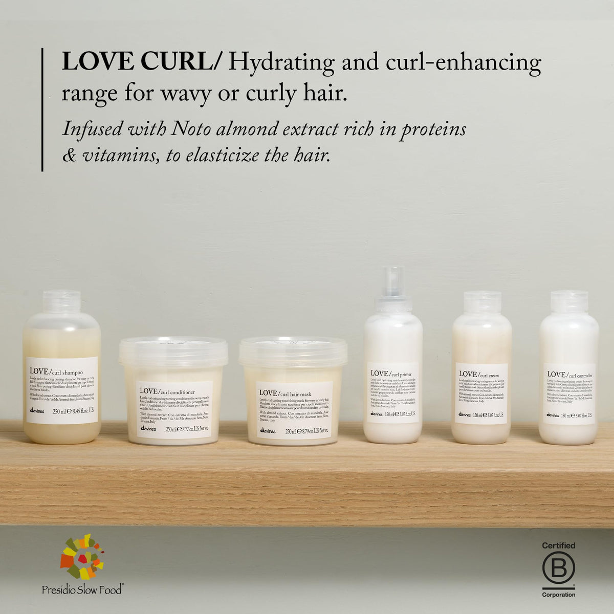 Davines LOVE Curl Controller being applied to damp hair for defined curls