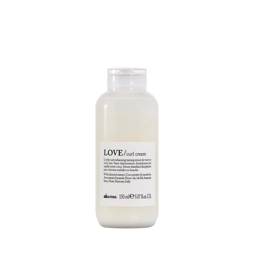 Davines LOVE Curl Cream front packaging showing bottle and label benefits