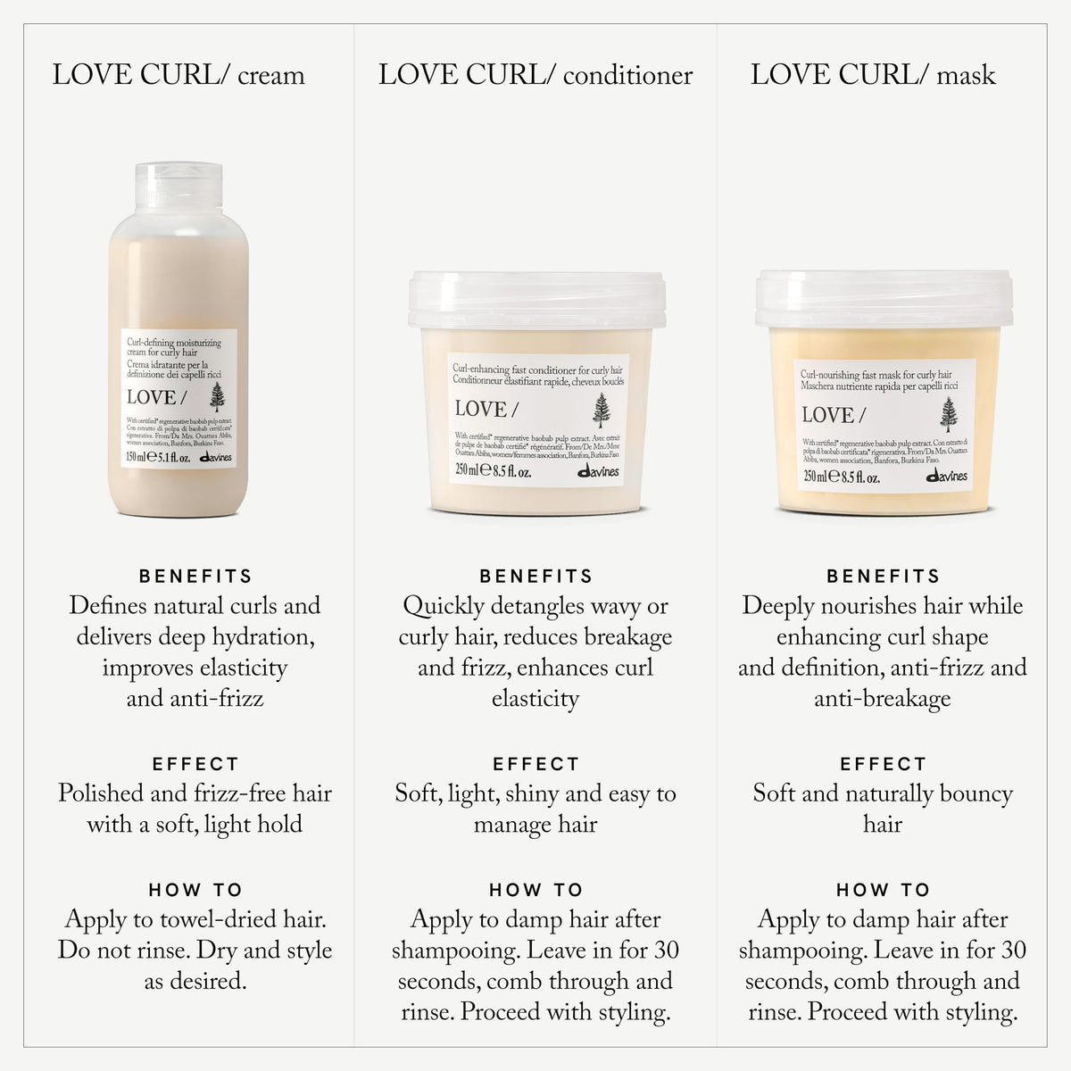 Davines product squeezed onto hand for easy application benefit