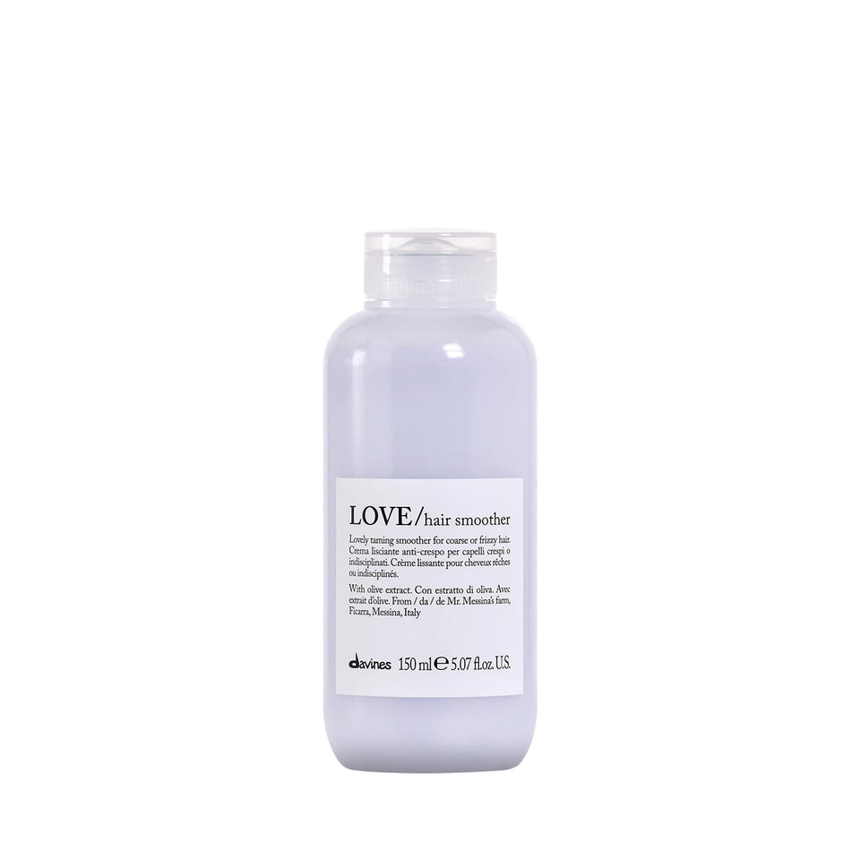 Davines LOVE Hair Smoother front packaging showing bottle and label, highlights lightweight control