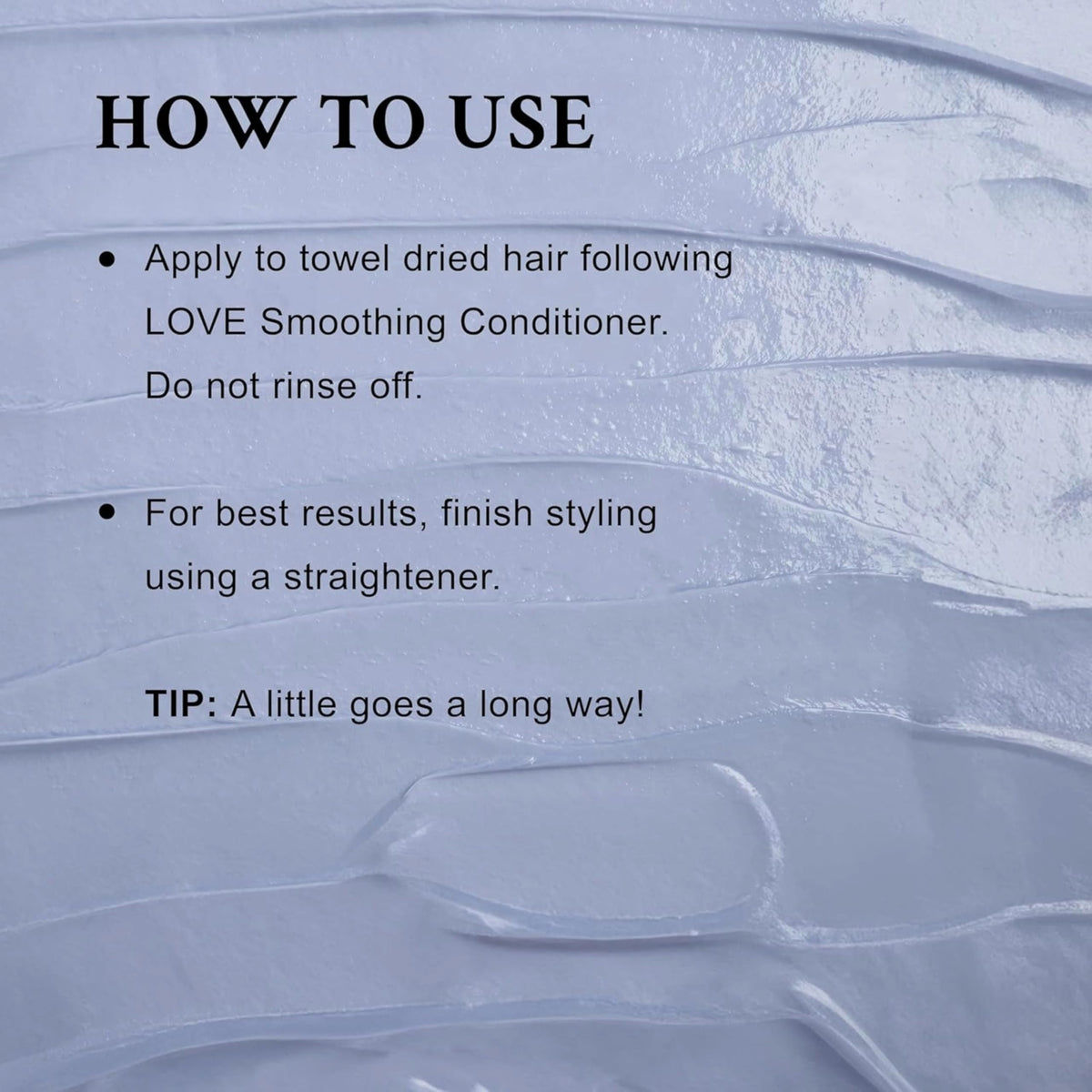 Davines LOVE Hair Smoother closeup of cream texture, demonstrates fast absorption benefit