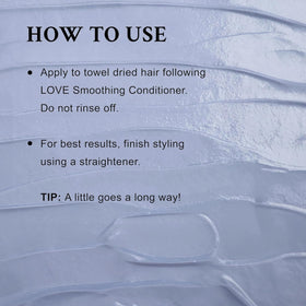 Davines LOVE Hair Smoother closeup of cream texture, demonstrates fast absorption benefit