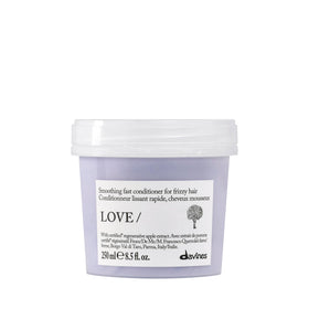 Davines bottle front view showing LOVE SMOOTHING conditioner benefits
