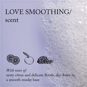 Davines product label detail with ingredient and smoothing claims visible