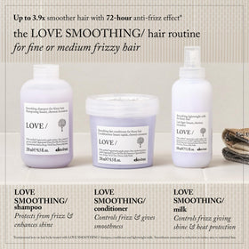 Davines shampoo and conditioner pair staged to show complete smoothing routine