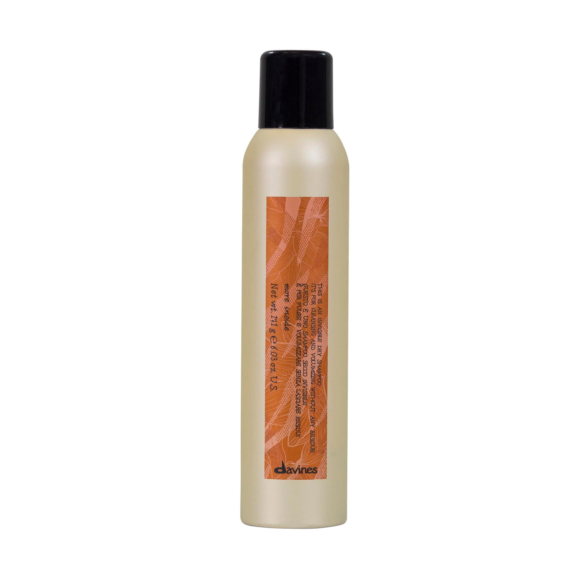 Davines front can visible branding and clean finish benefit