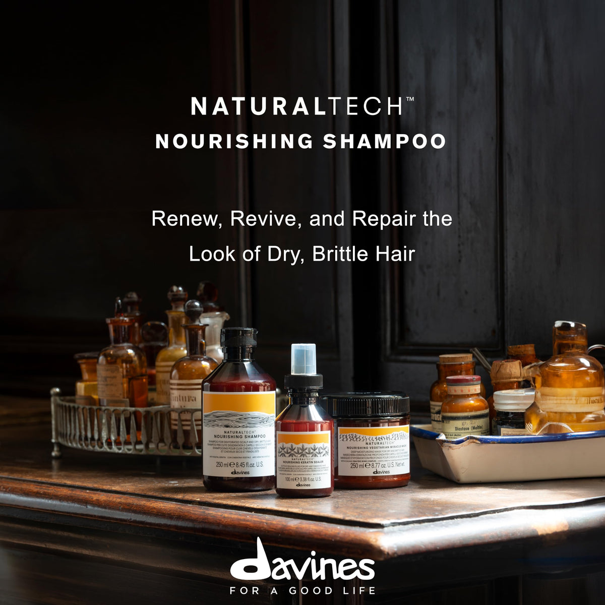Davines back label with ingredients and usage instructions for clarity