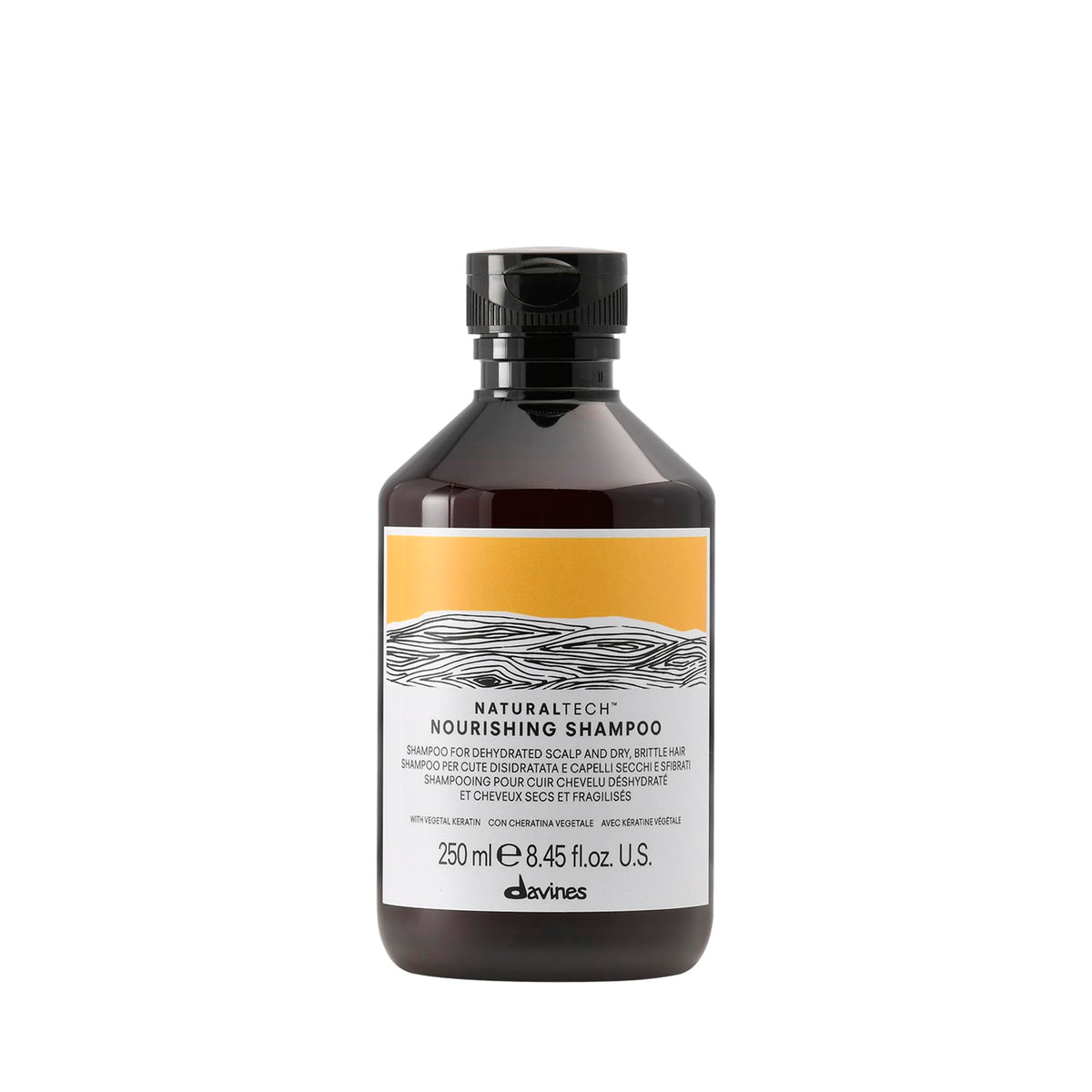 Davines bottle front view showing product and brand benefits