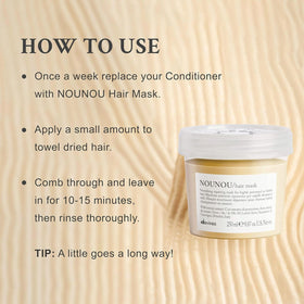 Davines NOUNOU being applied to damp hair for easier detangling