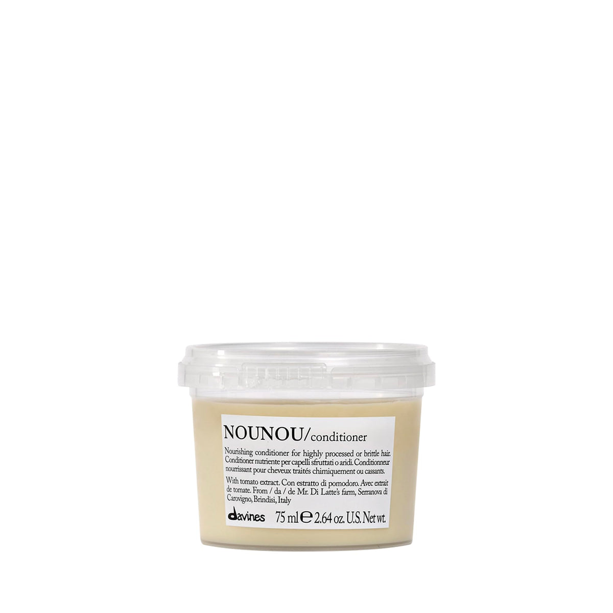Davines NOUNOU front packaging travel size showing bottle and branding, compact convenience