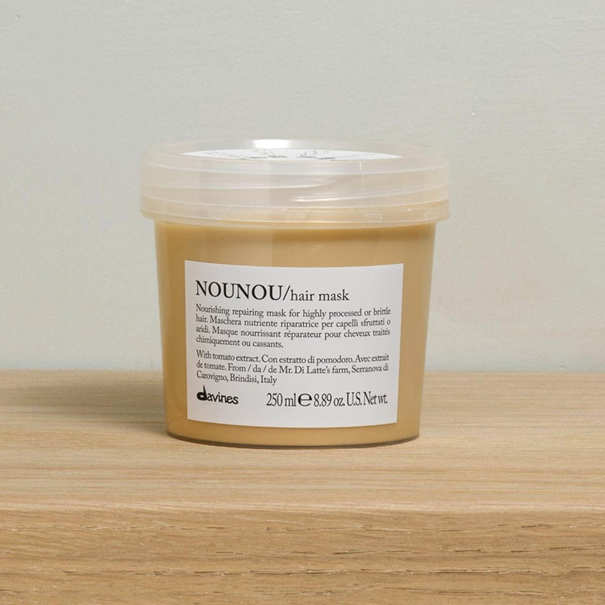 Davines NOUNOU open jar texture close-up illustrating creamy hydration