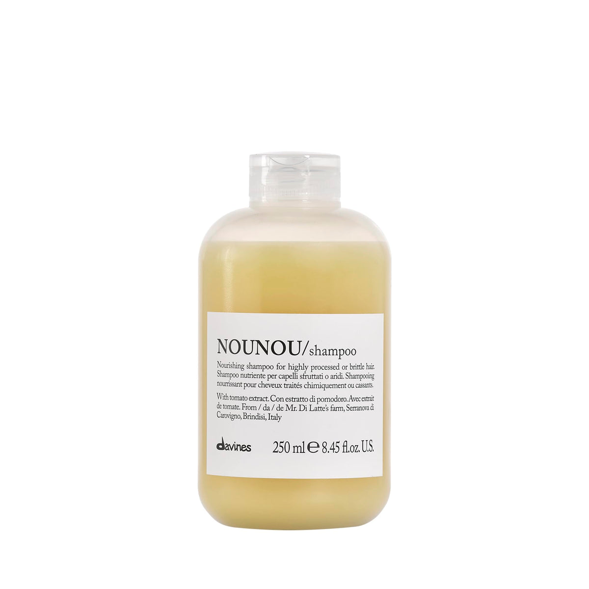 Davines NOUNOU front bottle showing product label and size benefits