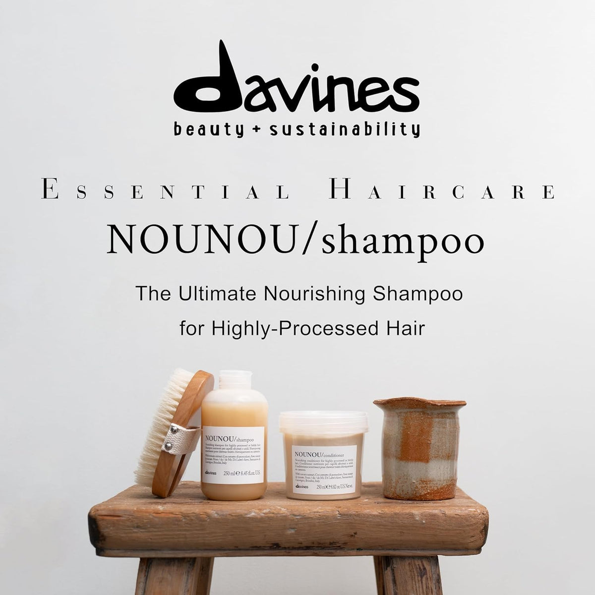 Davines NOUNOU creamy texture lather demonstrating gentle cleansing