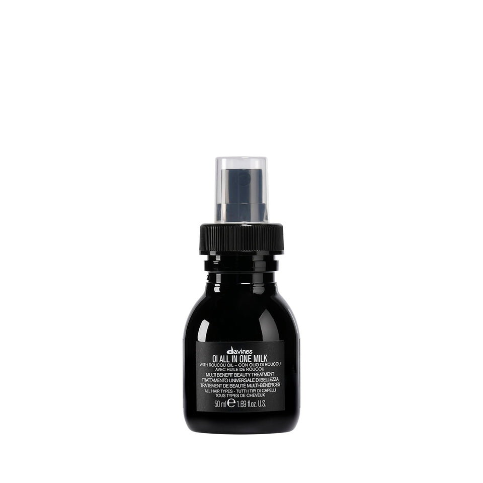 Davines OI All In One Milk front packaging showing bottle and label benefits